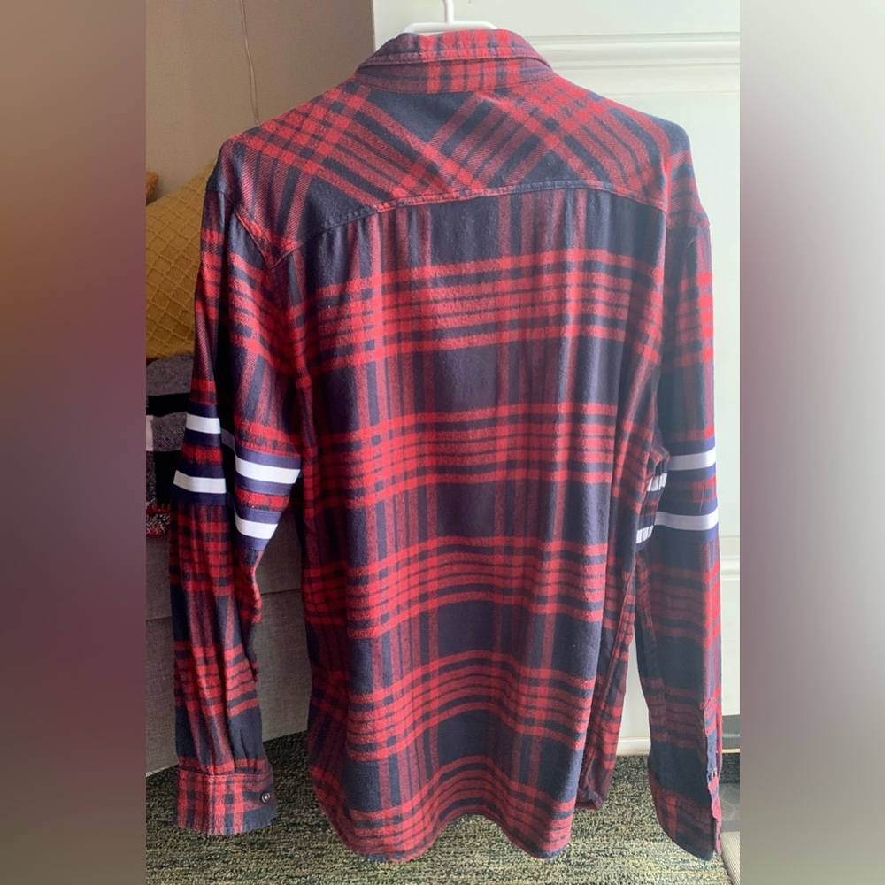 URBAN PLANET Men’s Slim Fit Button-Down Shirt Plaid Red Size XLarge - Picture 3 of 6